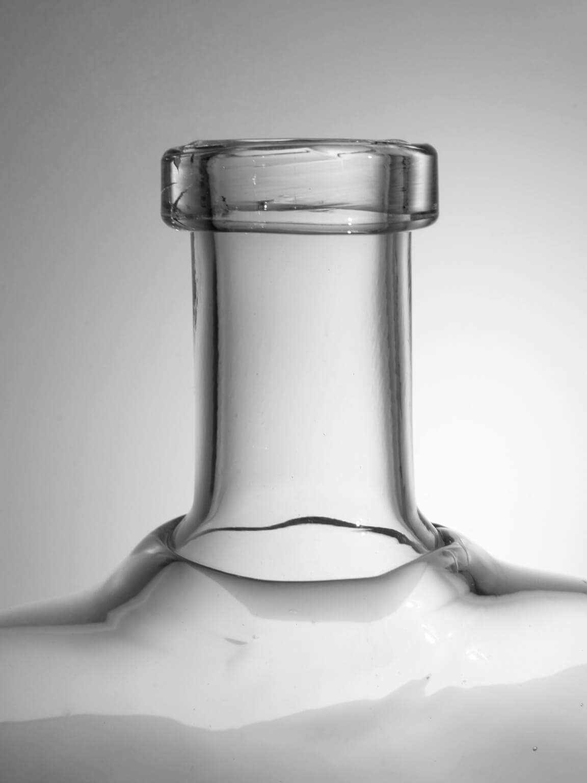 Erik Höglund Art Glass Bottle, For Kosta Boda, 1960s — side angle