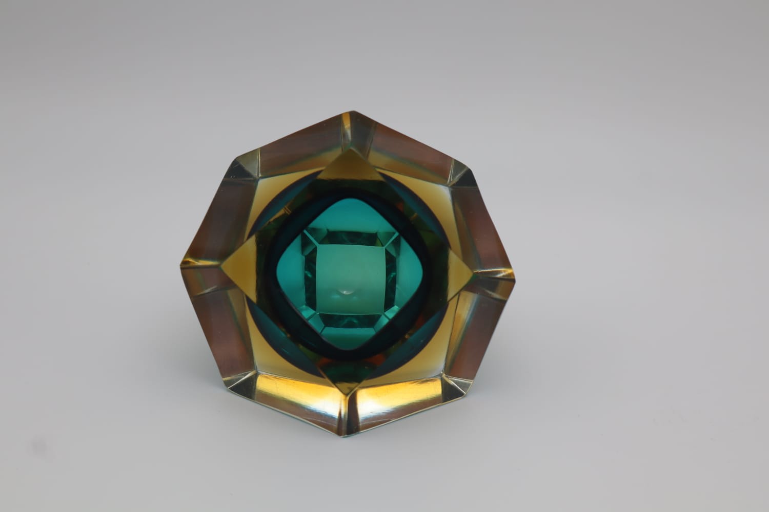 Diamond Murano Glass Ashtray by Flavio Poli for Seguso 60's