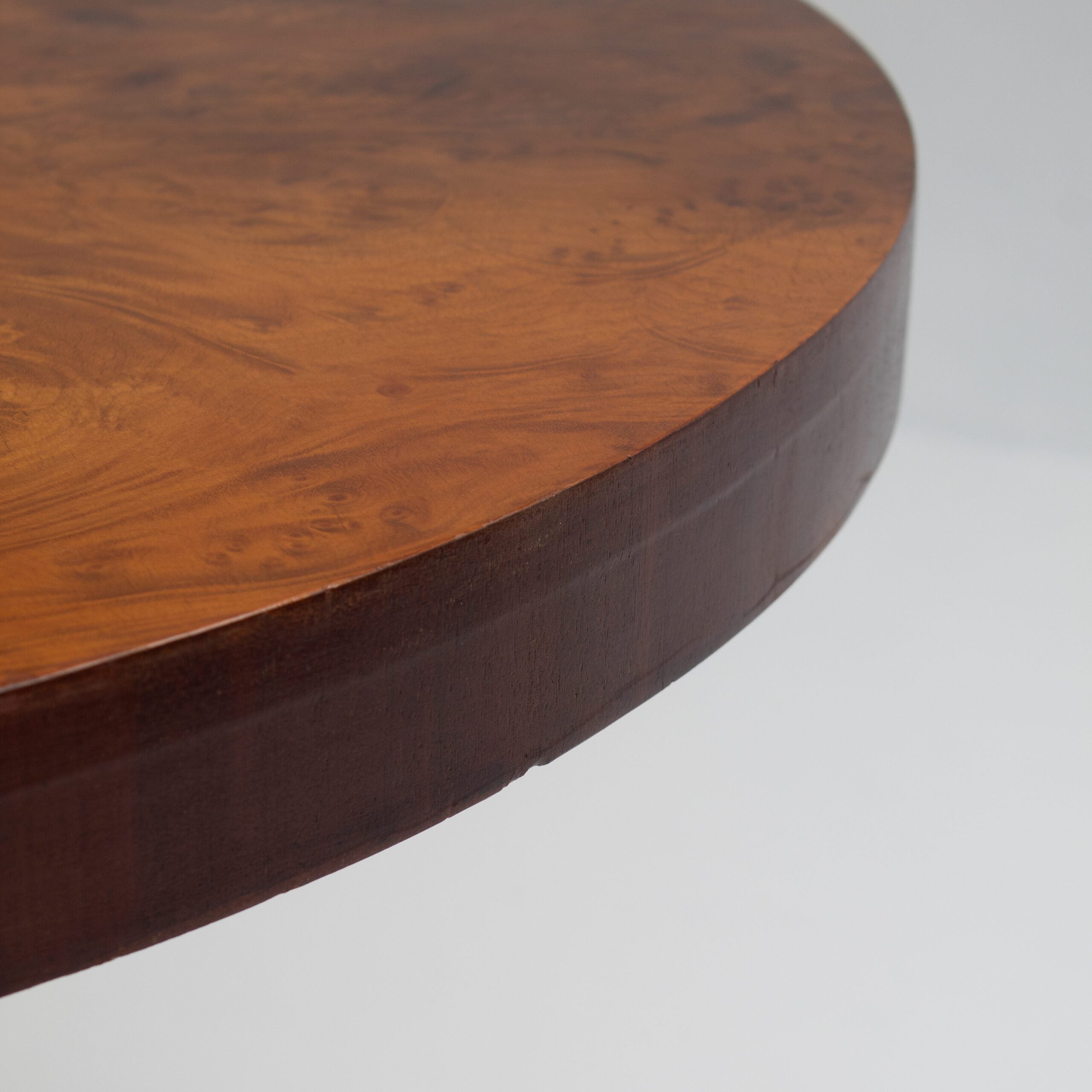 Art Deco Round Table with Geometric Base — close-up