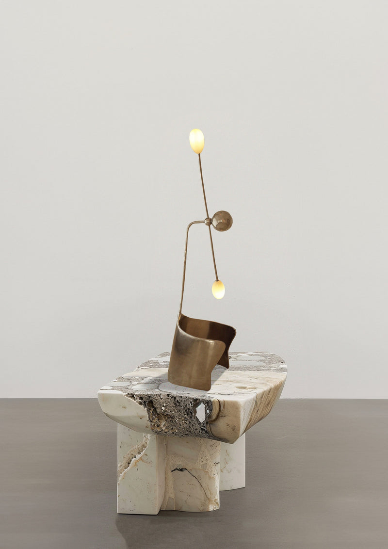 THE MOULIN TABLE LAMP IN POLISHED STAINLESS STEEL by Atelier Ellery | The Oblist — modern design, polished stainless steel