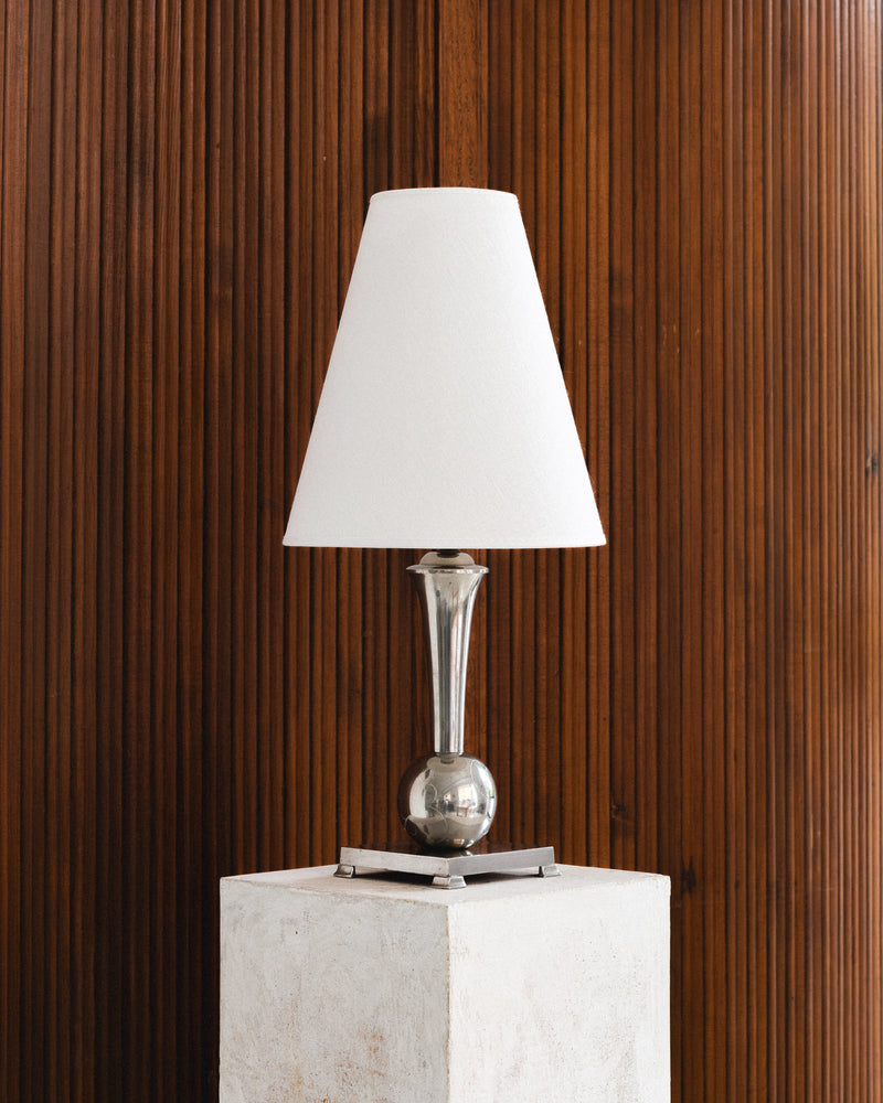 Swedish Art Deco Pewter Table Lamp by GAB, 1934 — detail view
