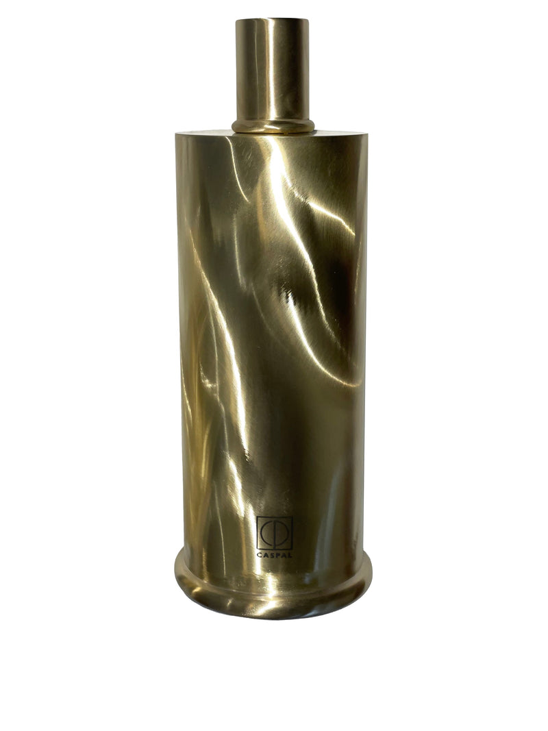 Tall Brushed Brass Candle Holders in Brushed natural brass — close-up of polished brass finish