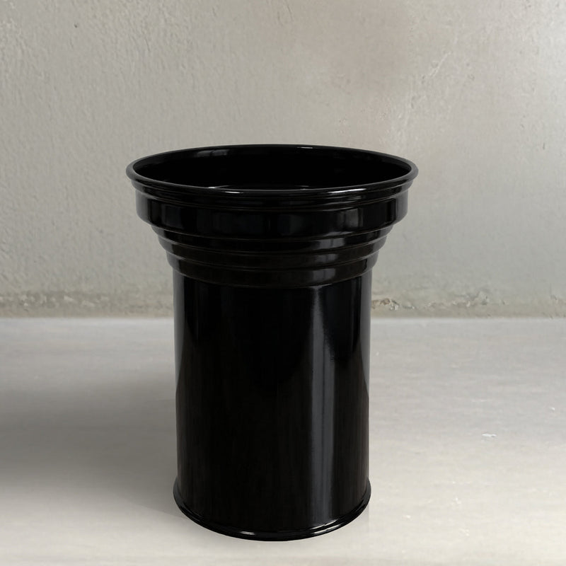 Small Glossy Black Metal Side Table in Aluminium by CASPAL | The Oblist