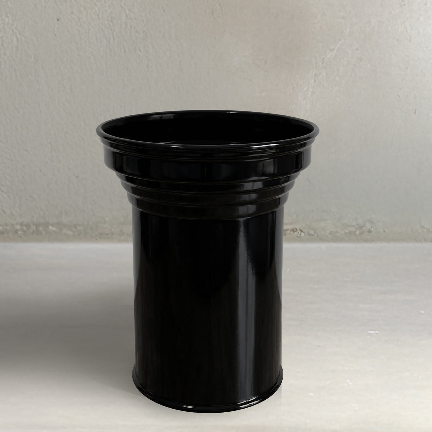 Small Glossy Black Metal Side Table in Aluminium by CASPAL | The Oblist