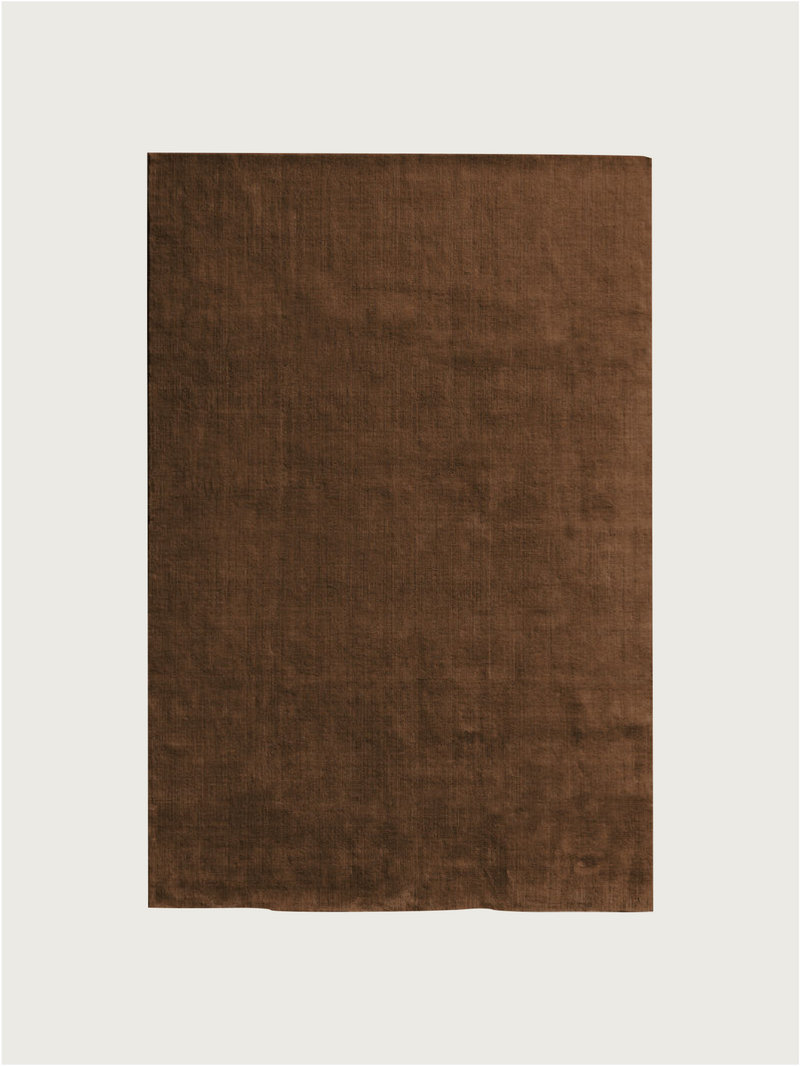 Hand-woven Rug in New Zealand Wool, Cacao Brown by MOST | The Oblist