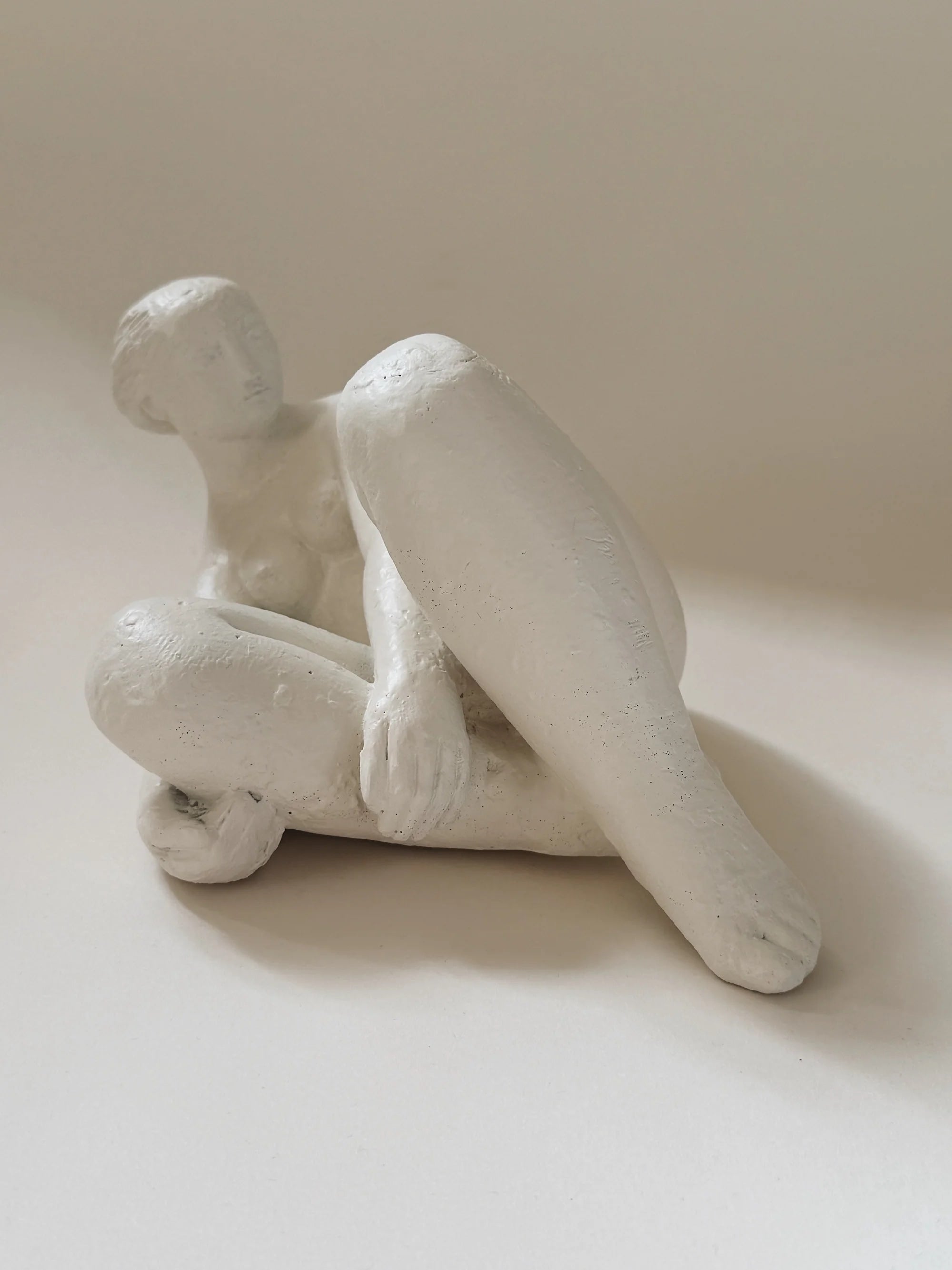Reclining Female Figure Sculpture by Jan Keustermans | The Oblist — white ceramic, contemporary design