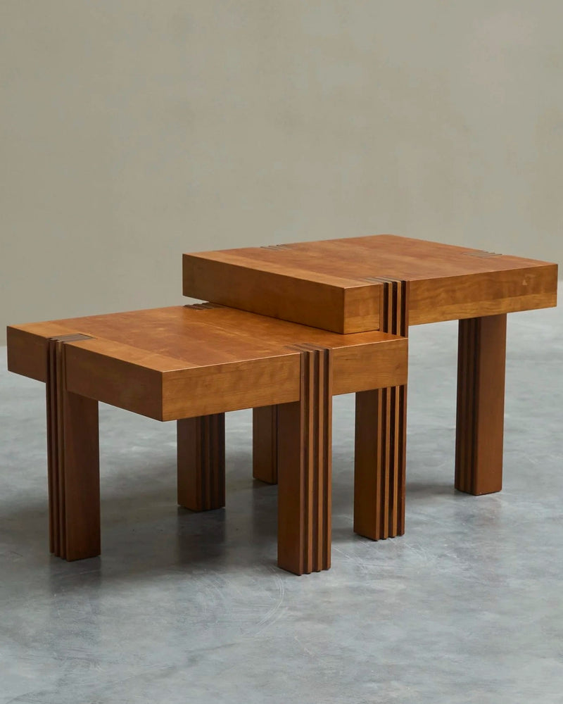 Architectural Set of Sectional Coffee or Side Tables 1980s by ORNAMENTUM | The Oblist