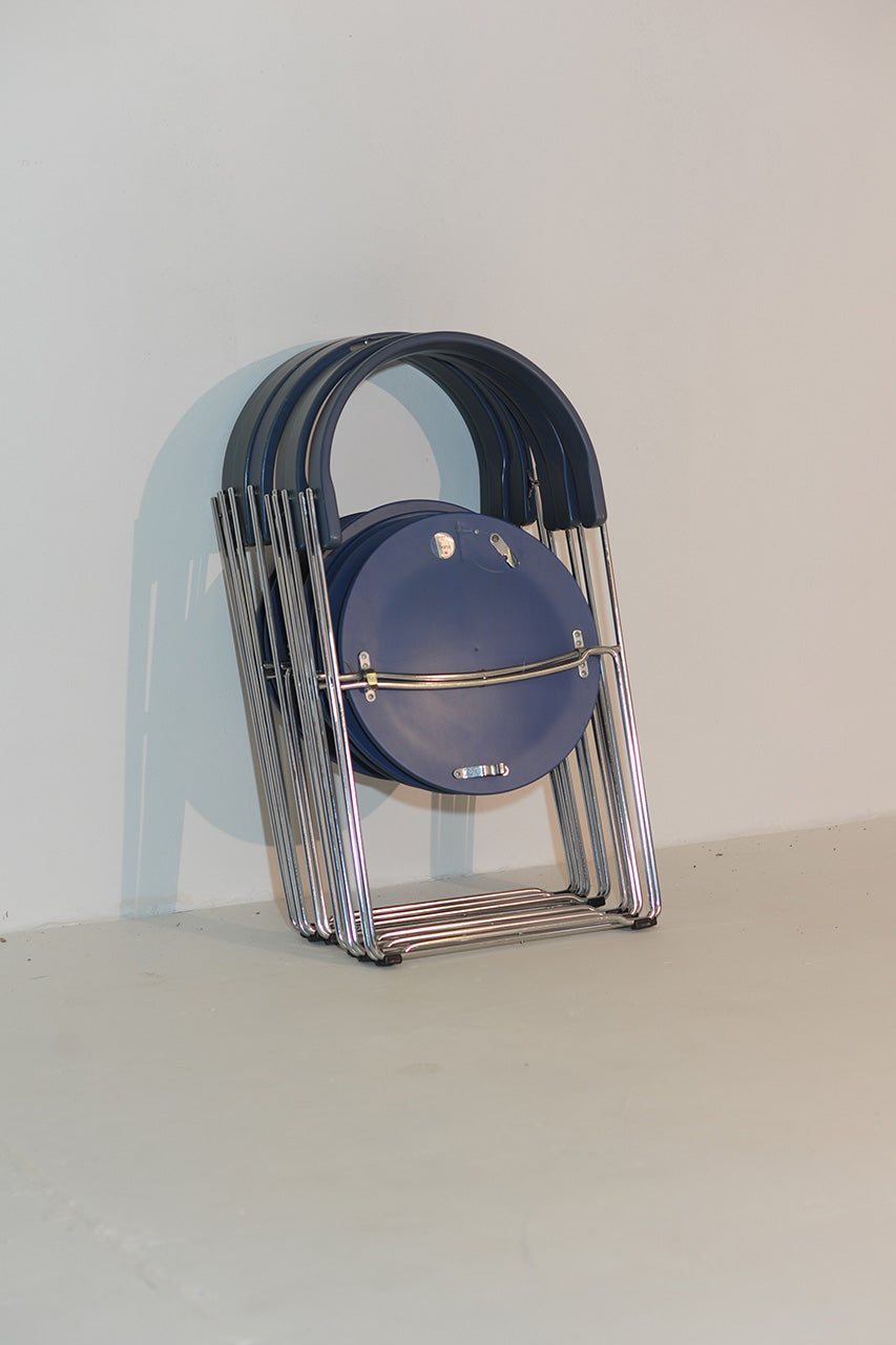 Armchair Set of 6 vintage blue Soley Chairs Valdimar Harðars