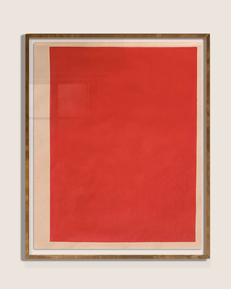 "Three Layers of French Red" Dye and Pigment on Raw Canvas by Médecine | The Oblist