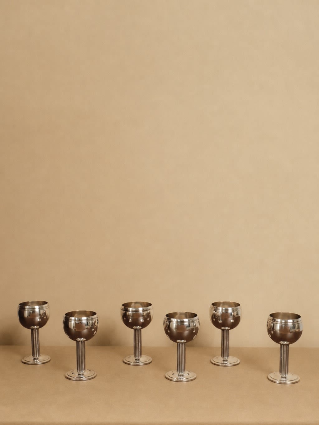 Set of 6 Silver-Plated Metal Liqueur Glasses by Truffe Studio | The Oblist