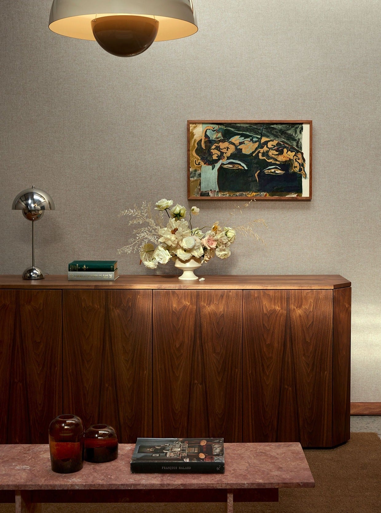 Winston Server in Walnut — detail view