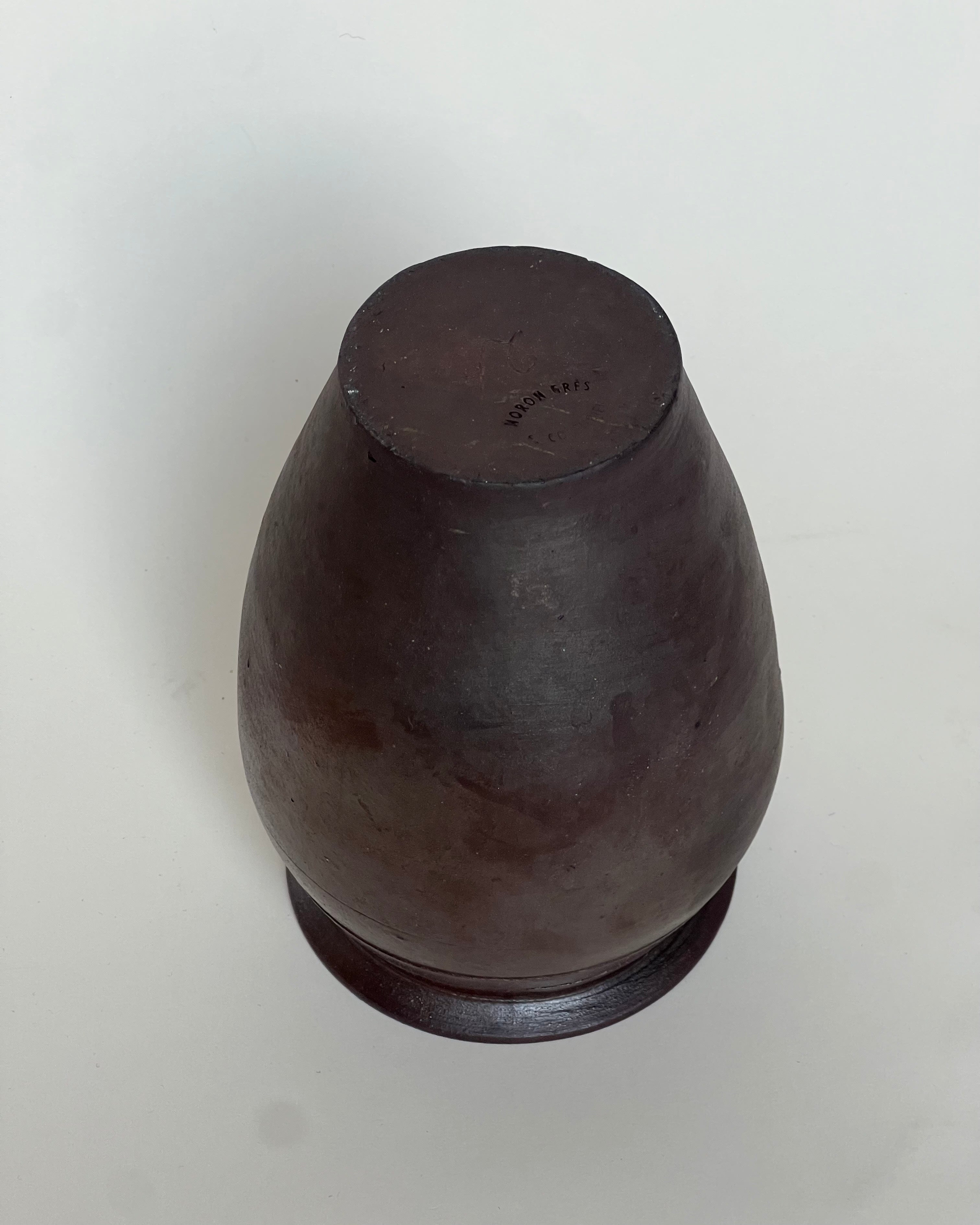 French Vintage Grès Stoneware Vase in Ceramic — detail view