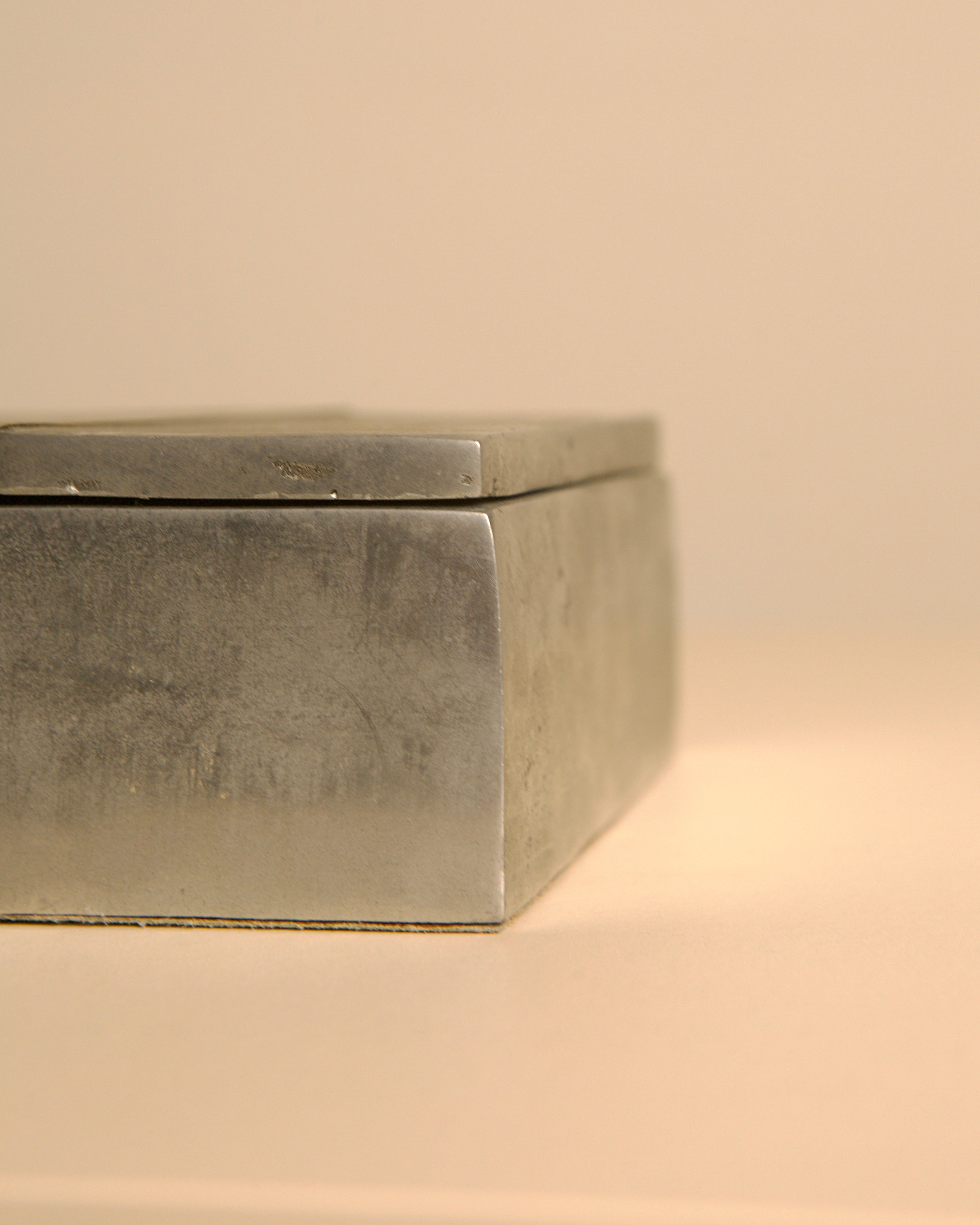 Large brutalist metal and brass box by David Marshall 70s — in context