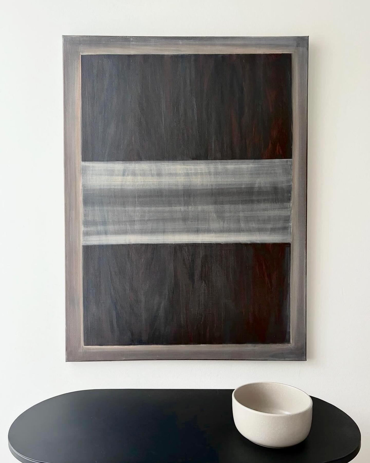 "Echoes of Wood - Greige Silence" Painting — side angle