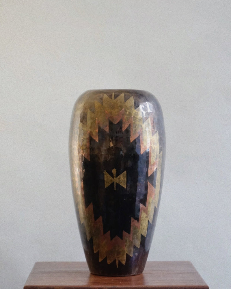 Art Deco Dinanderie Vase, c.1925 by Myakin | The Oblist — handcrafted metal with gold accents
