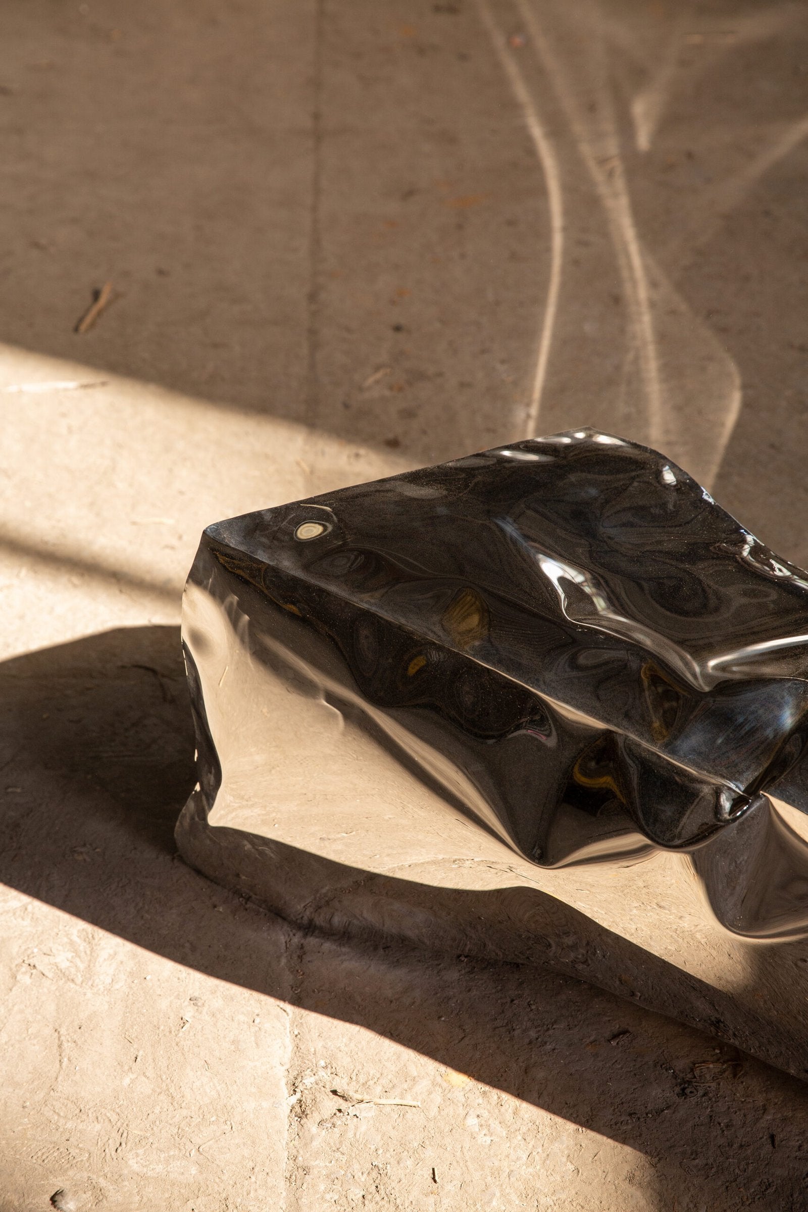 Stainless Steel Bench - Monolith Series by Nitush Aroosh — close-up