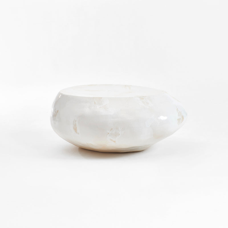 Ceramic Coffee Table in Cream — detail view