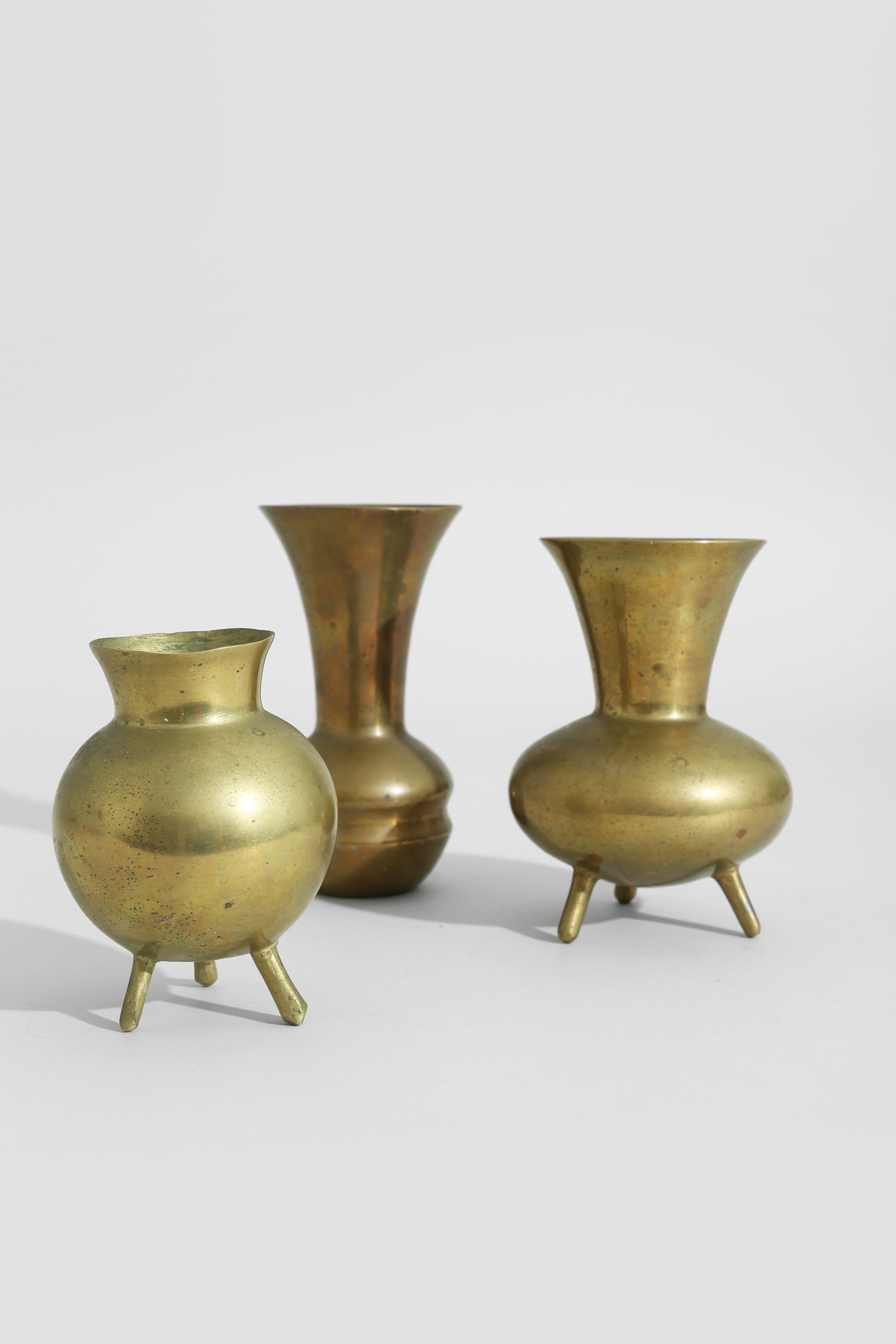 Brass Tripod Vessel — detail view