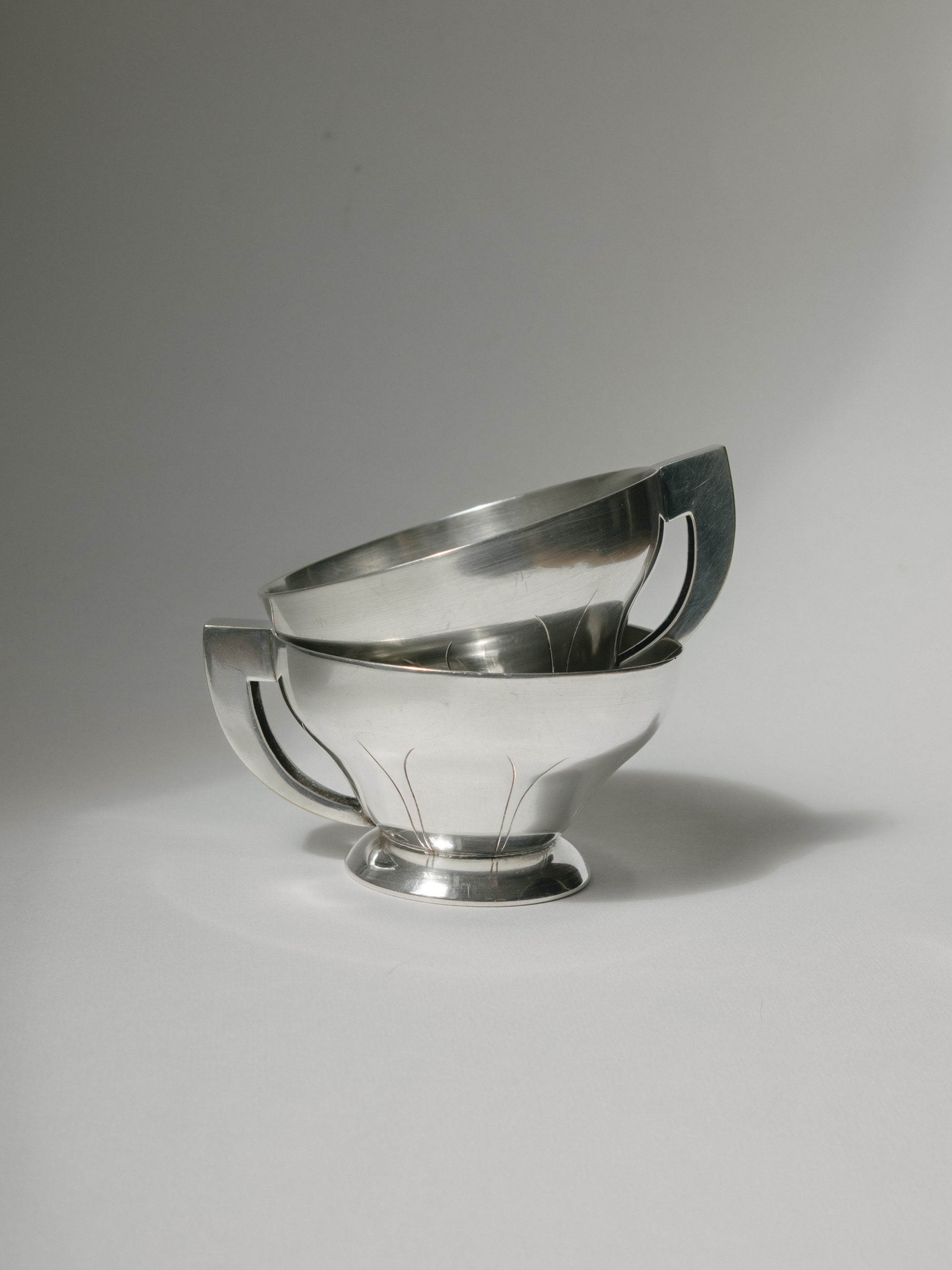 Art Deco Silver-Plated Cups, CGF, France, c. 1930s — lifestyle setting