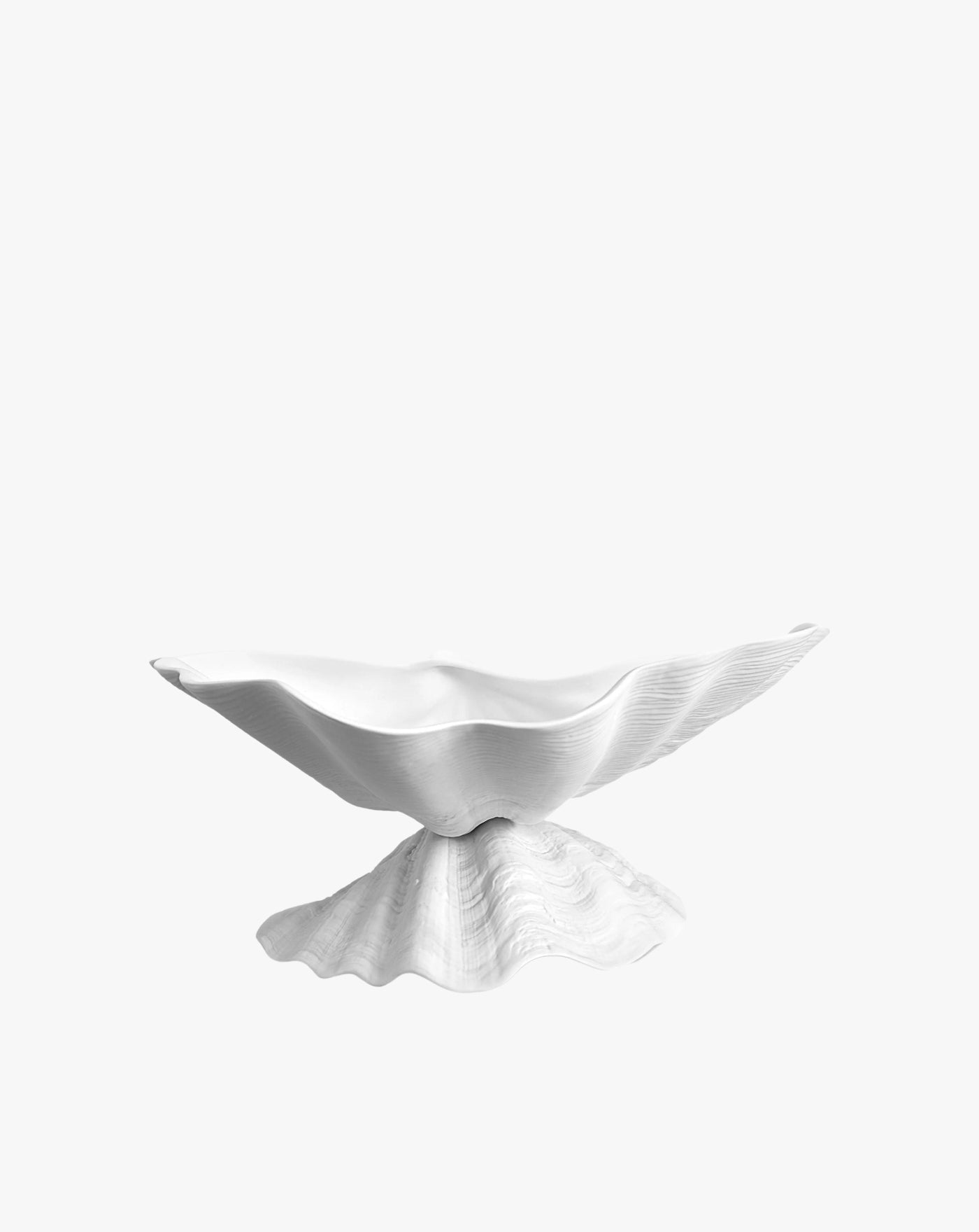 Neptune Bowl Large — side view of white ceramic shell design