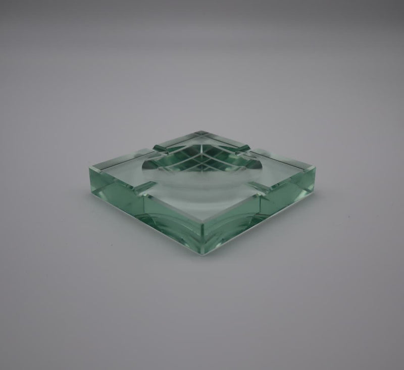 Fontana Arte Green Crystal Ashtray – Italian Mid Century Modern Glass – 1960s Vintage by Forma Finds | The Oblist