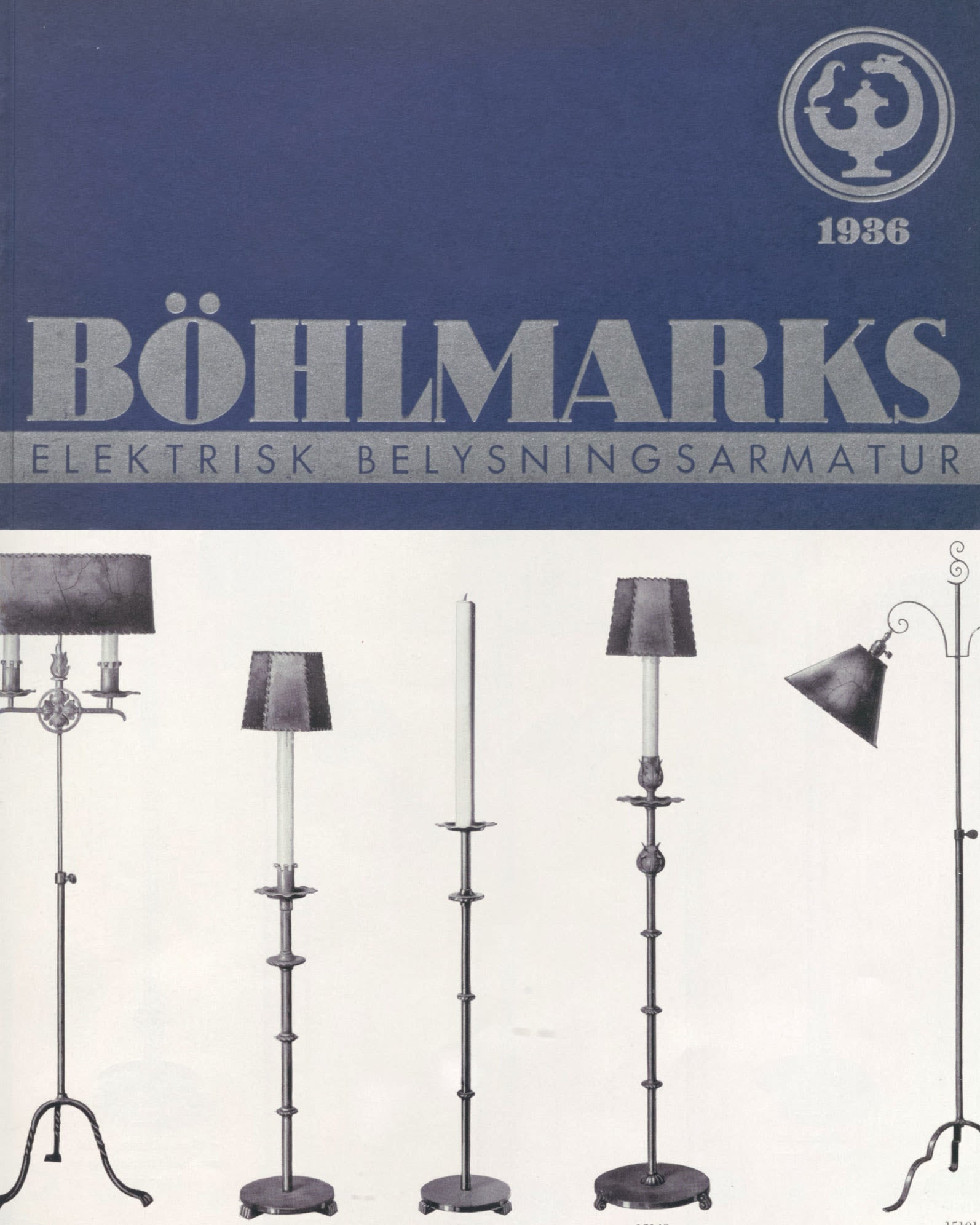 Pair of Monumental Cast Iron Floor Candleholders by Böhlmarks, Sweden, 1930s — side angle showing textured iron finish