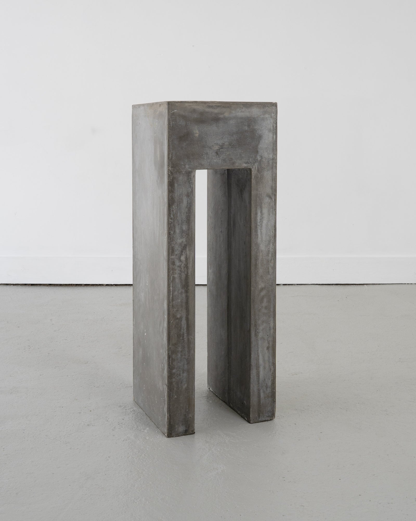 Sculptural Composite Simulated Zinc Plinth — side angle