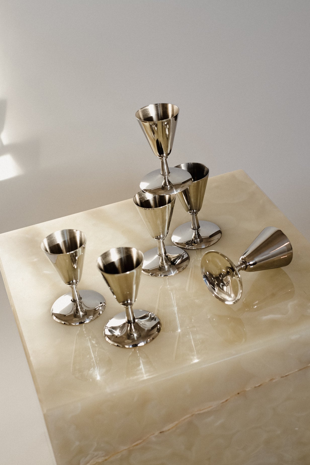 Set of 6 Coupes — back view on light-colored surface