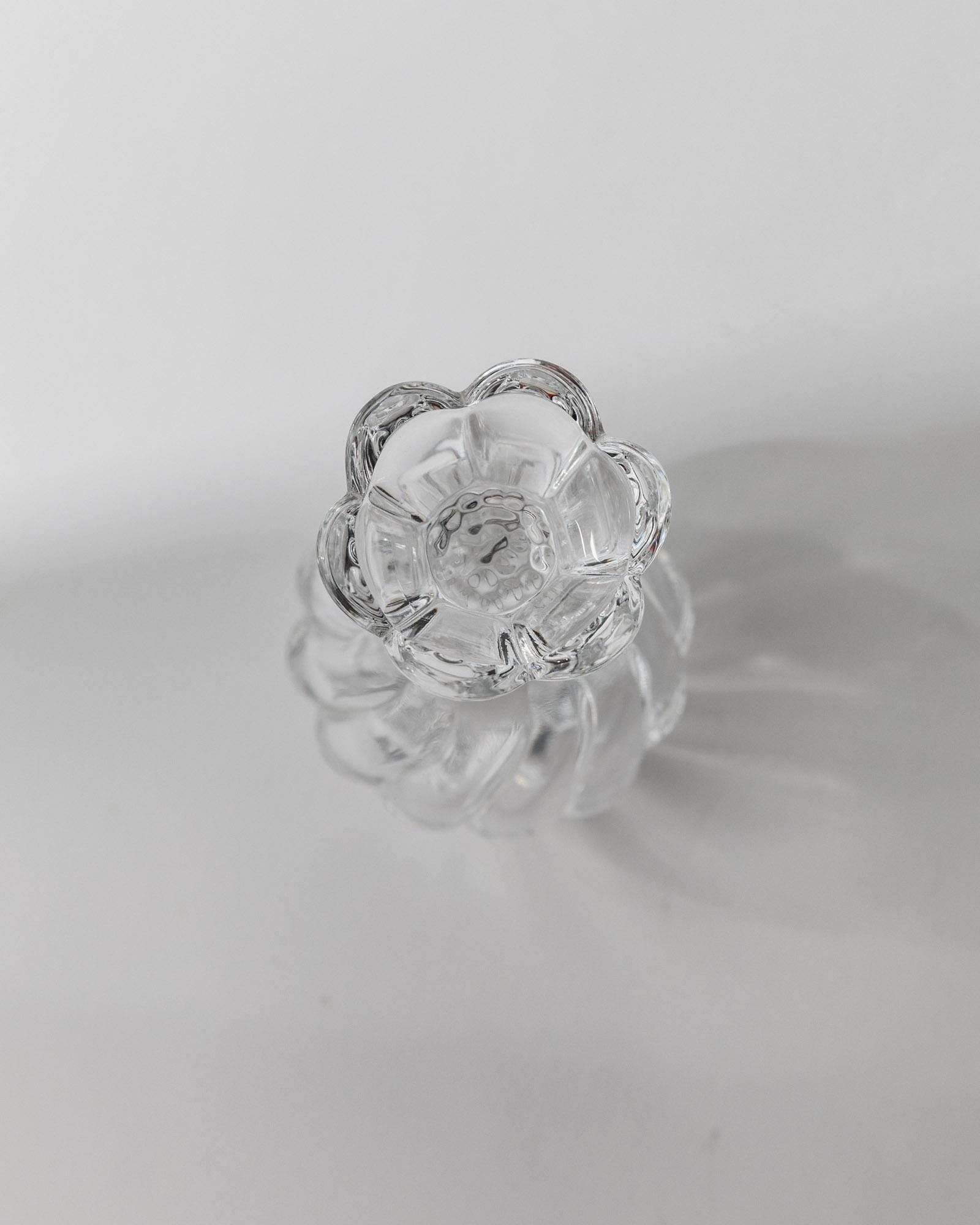 1950s Murano Glass Perfume Bottle — top view of clear glass texture