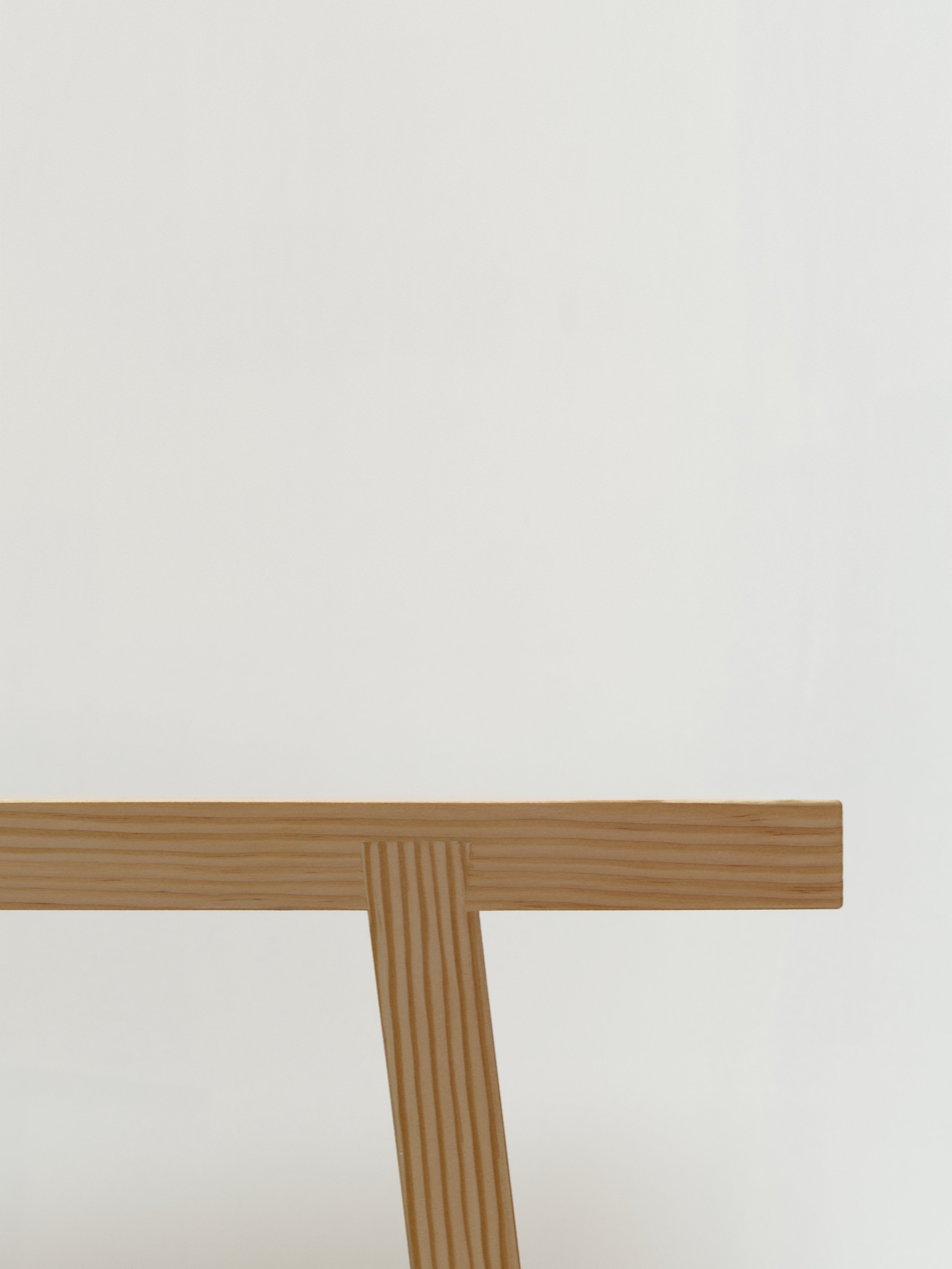 A' Bench — back view highlighting natural wood grain