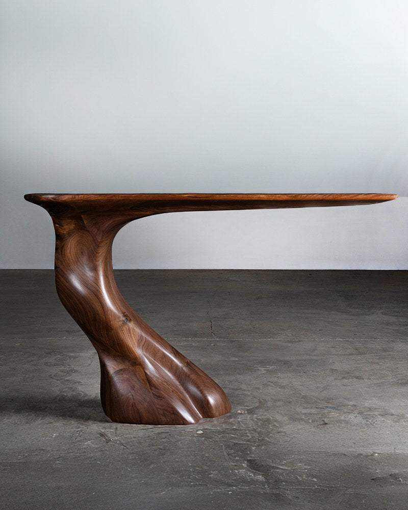 Frolic Wall Mounted Console in Walnut wood Natural Stain by Amorph | The Oblist — walnut wood, modern design
