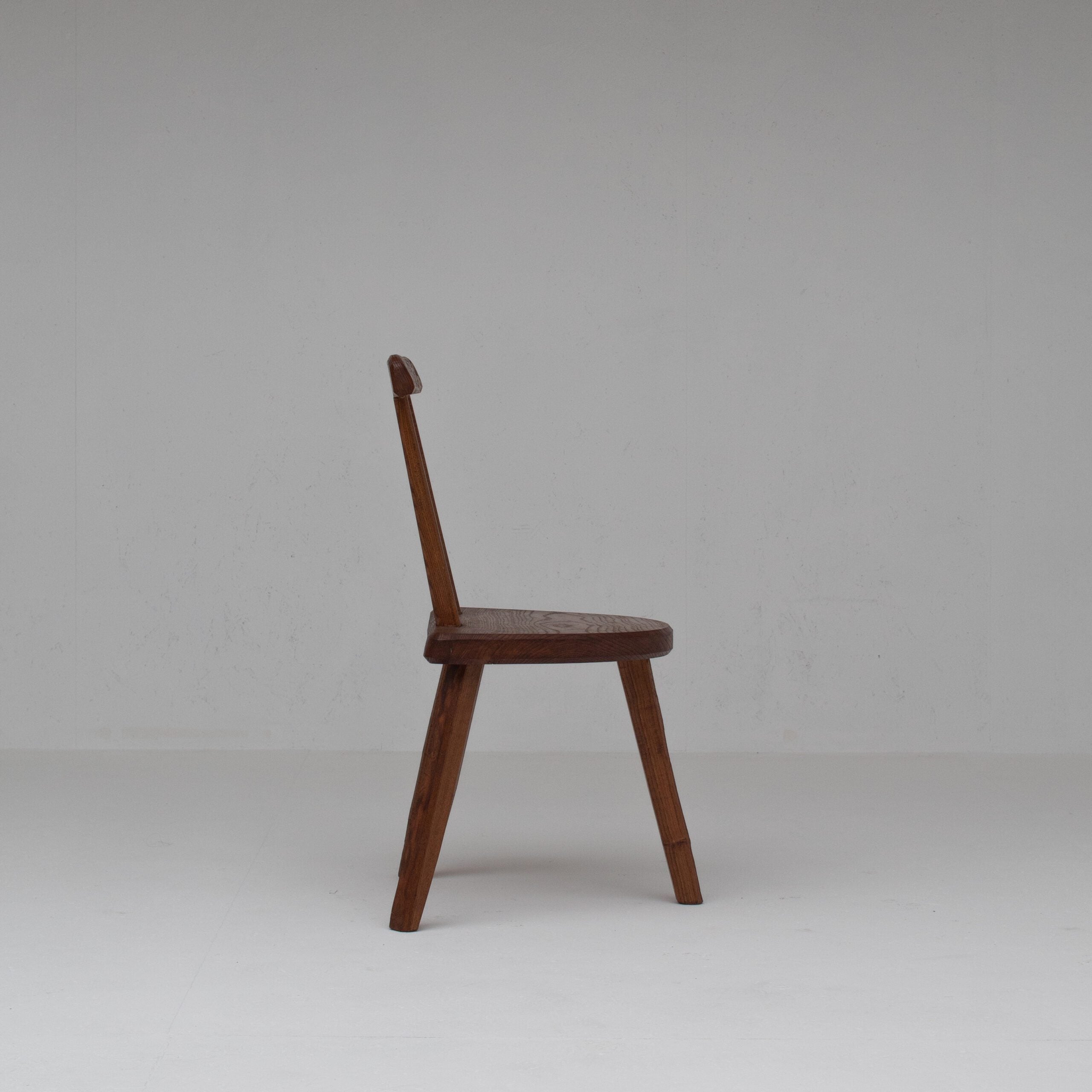 Set of 4 Rustic Wooden Chairs — side angle