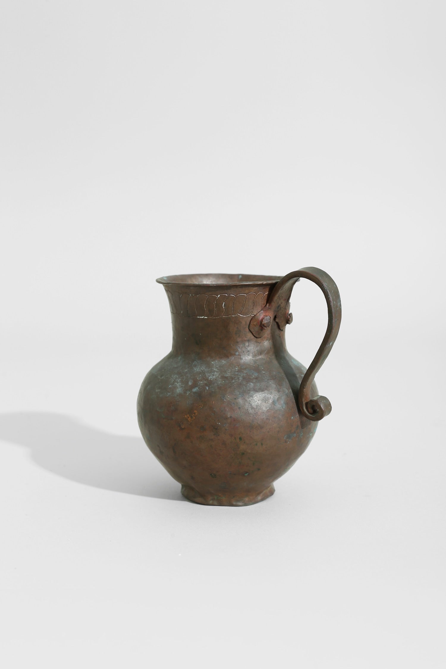 Copper Folk Pitcher — detail view
