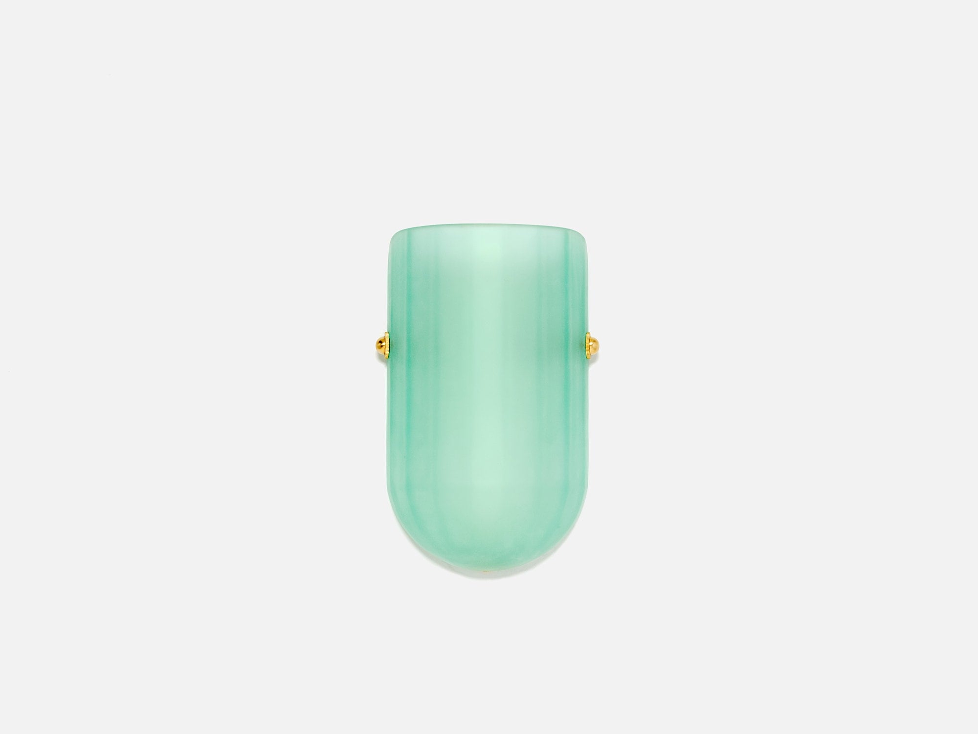 Selene Mezzo Blown Colored Glass Wall Sconce with Etched Finish and Brass Metal Hardware — close-up