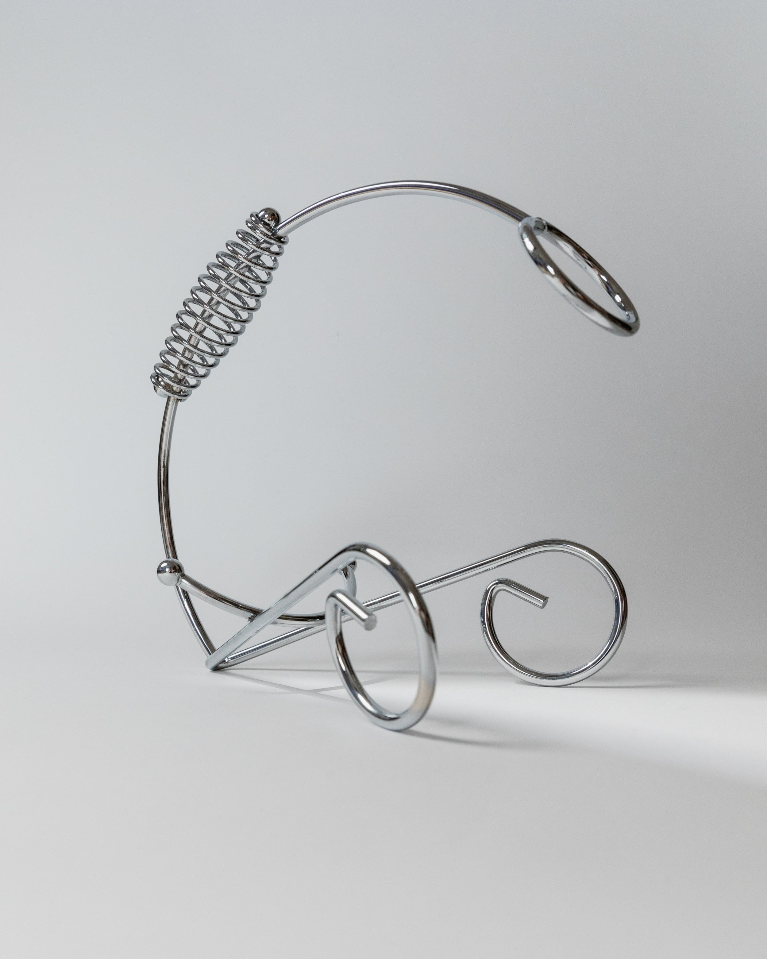 Porte-bouteille en métal chromé, années 1980