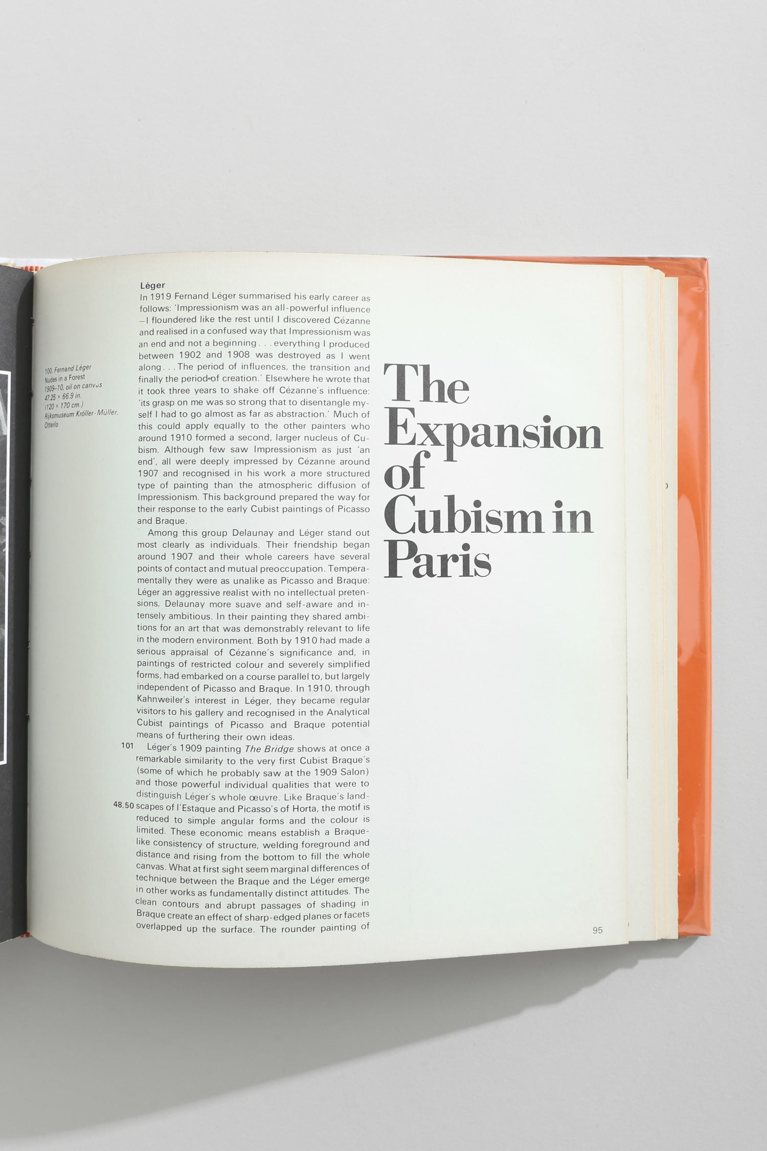 Cubism Book — open view showing text on cream pages