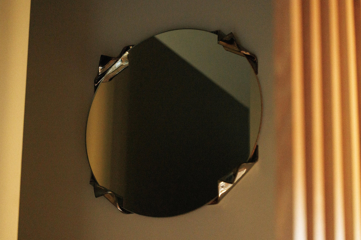Mira Wall Mirror, Obsidian — detail view