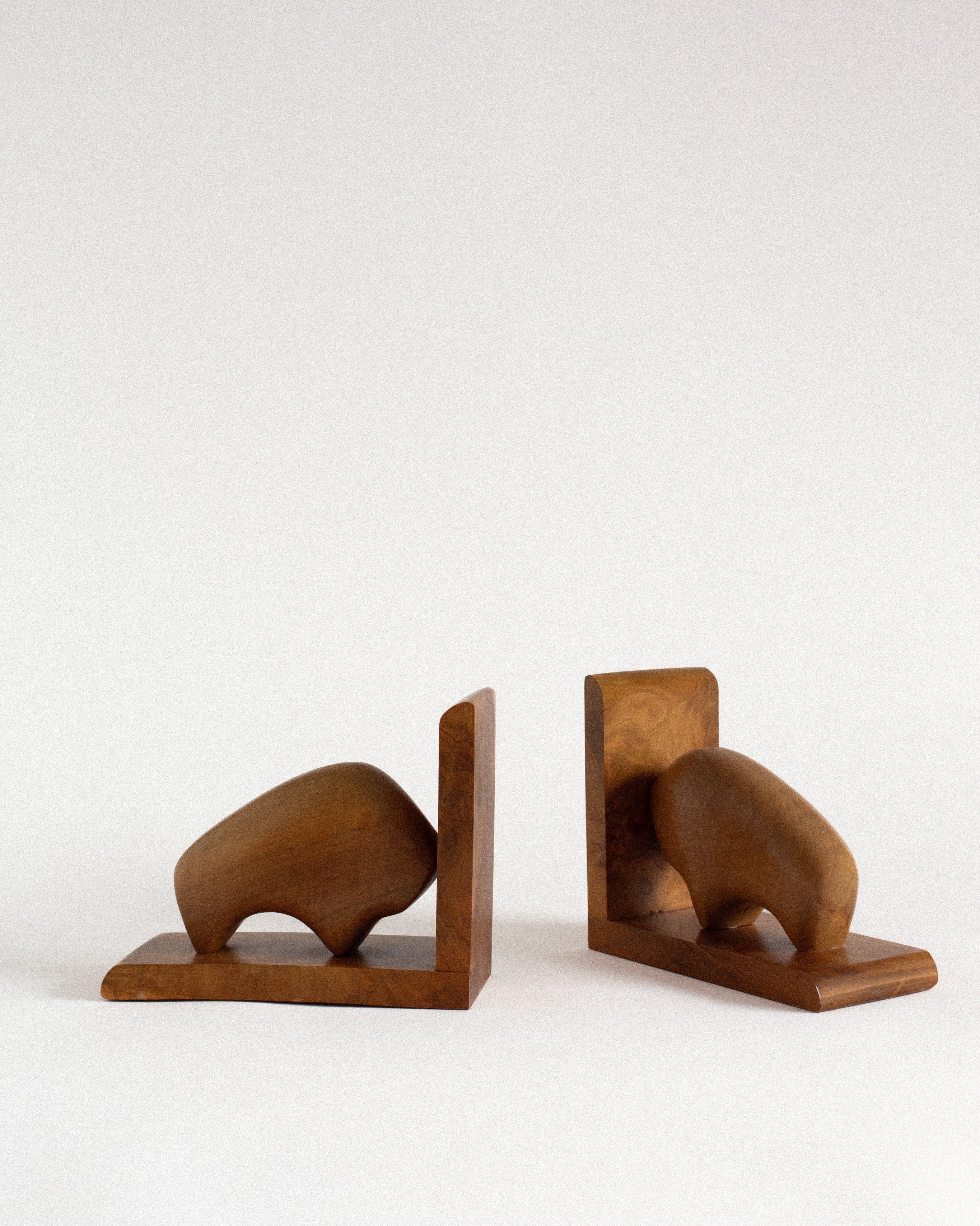 Sculptural Walnut Bookends, Pair by of matter | The Oblist