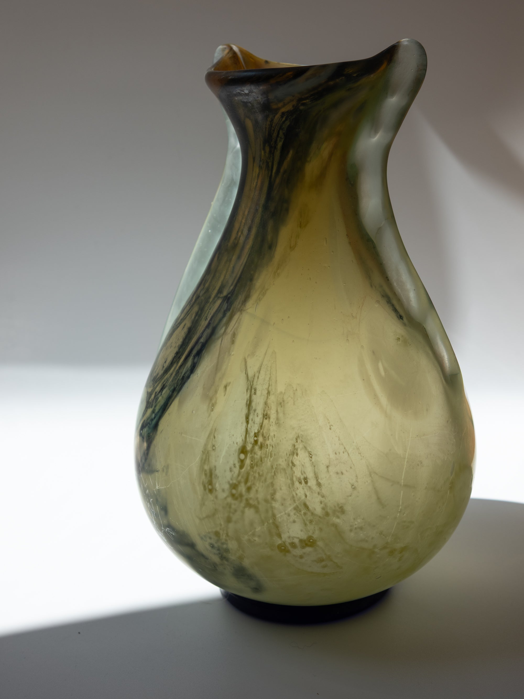 Murano Marbled Vase in Glass, Italy - c. 1970s — close-up
