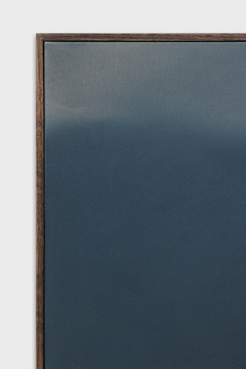 Close-up detail of Dusk oil painting showing blue gradient texture