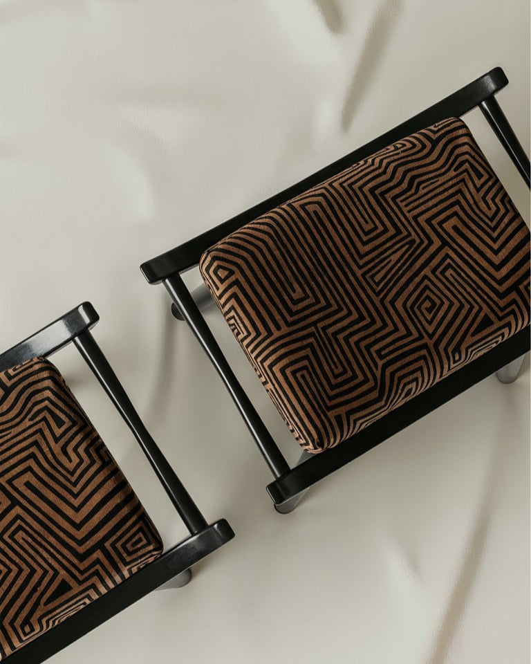 Pantera Chair Stool in Wood and Fabric