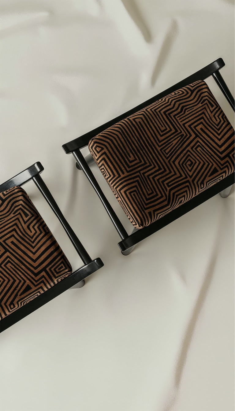 Tabouret Chaise Pantera en Bois et Tissu DEDAR