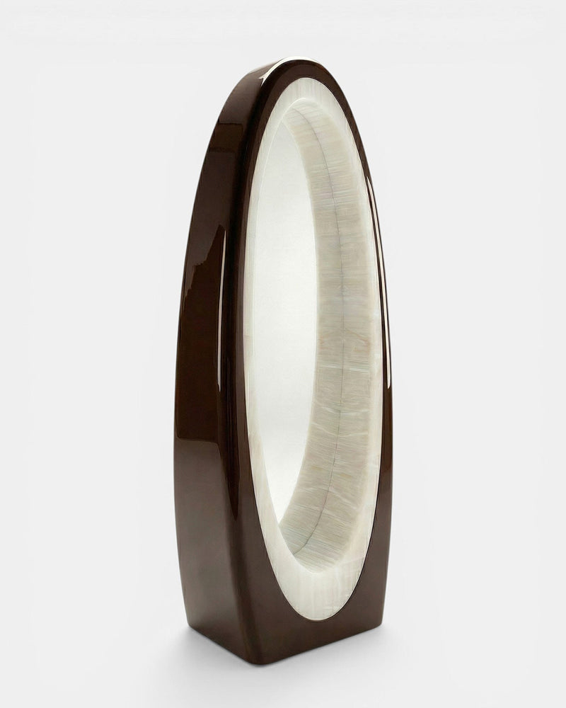 Harch Brown And White Onyx Mirror by Marbera | The Oblist