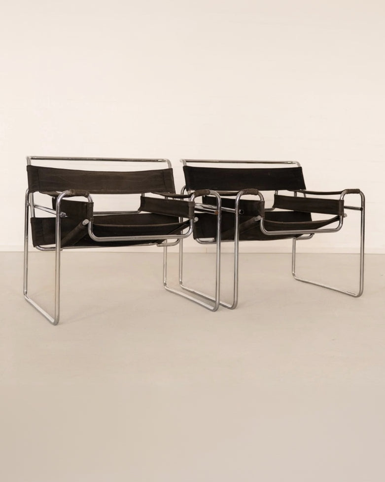 Wassily Chair by Marcel Breuer for Gavina | The Oblist — black canvas, chrome frame