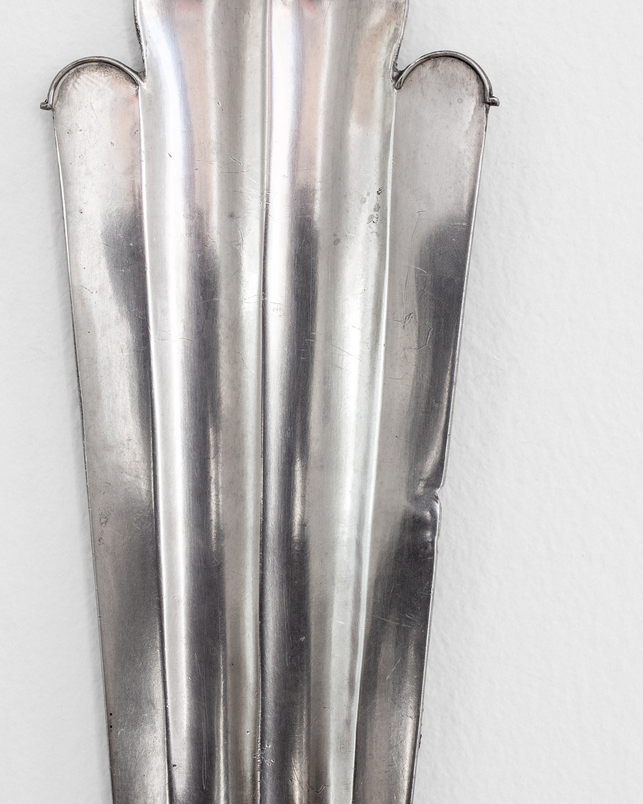 Art Deco Pewter Candle Sconces by Edvin Ollers, Sweden, 1929 — close-up