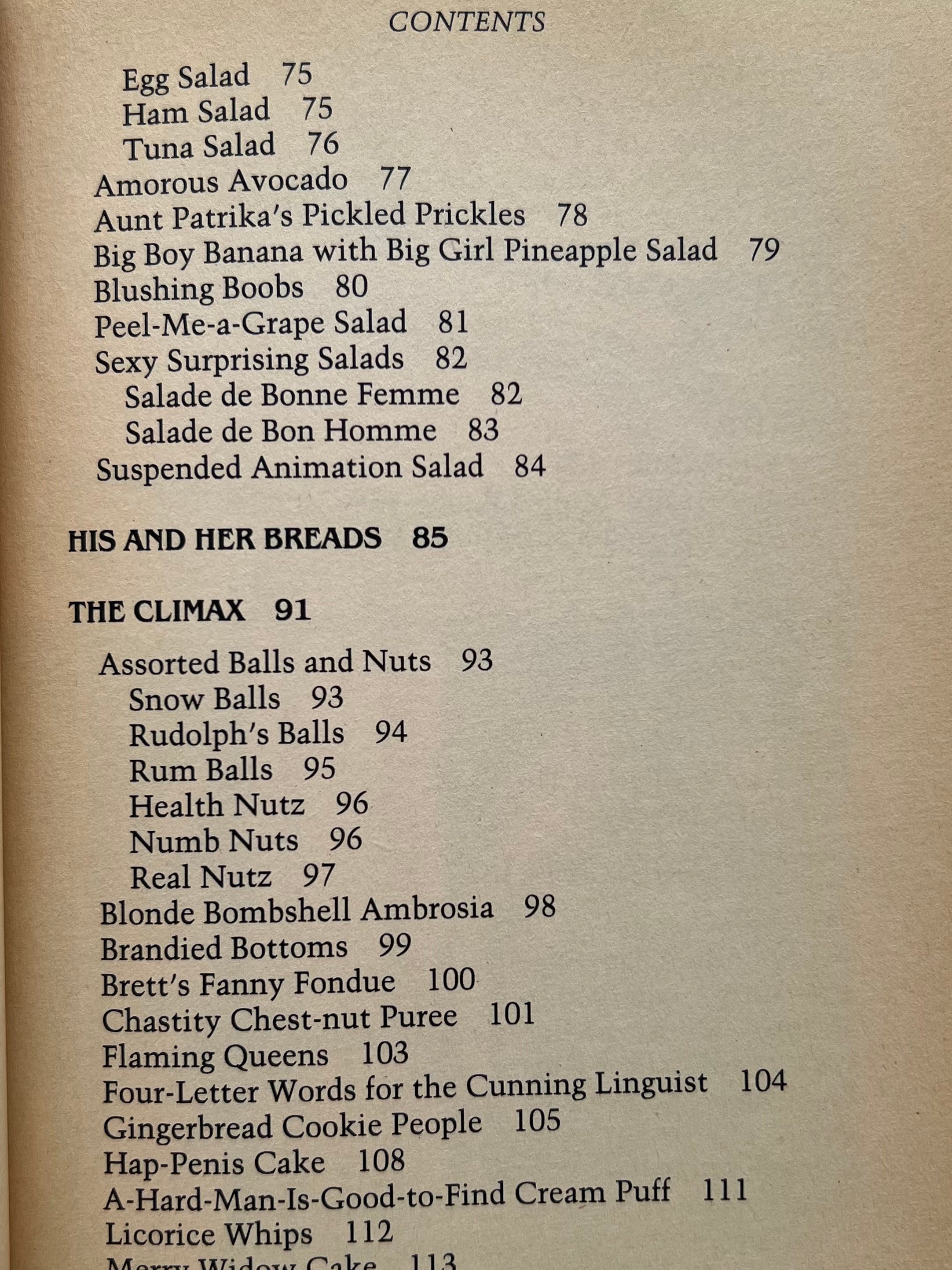 The Erotic Baker Cookbook by Karen Dwyer & Patrika Brown, 1983 First Edition — close-up