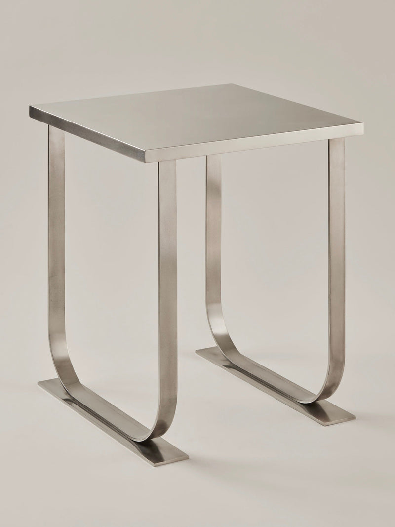Serge Side Table, stainless steel by HAUVETTE & MADANI | The Oblist — modern stainless steel design