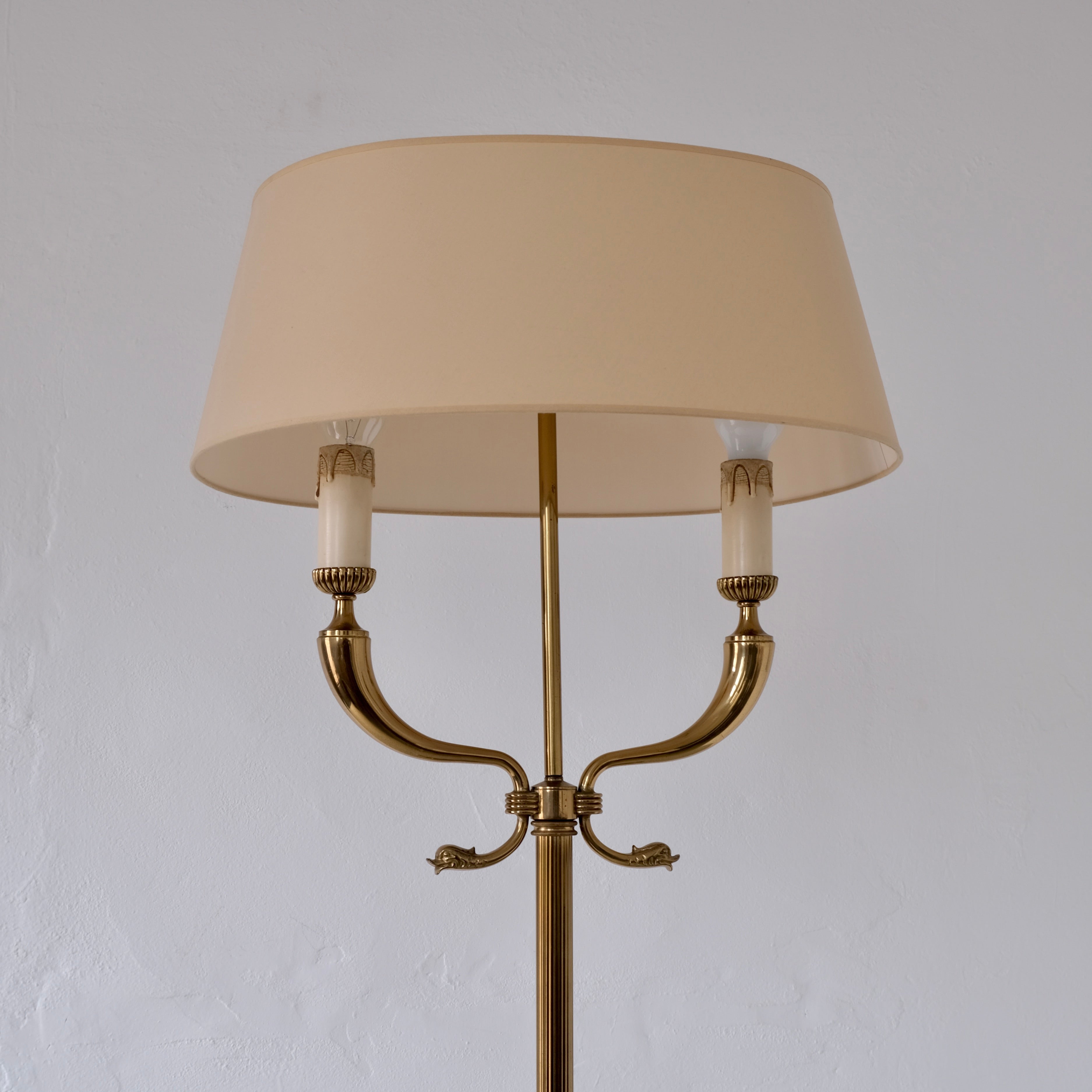 Maison Jansen Neoclassical Brass Floor Lamp | France | 1960s — detail view