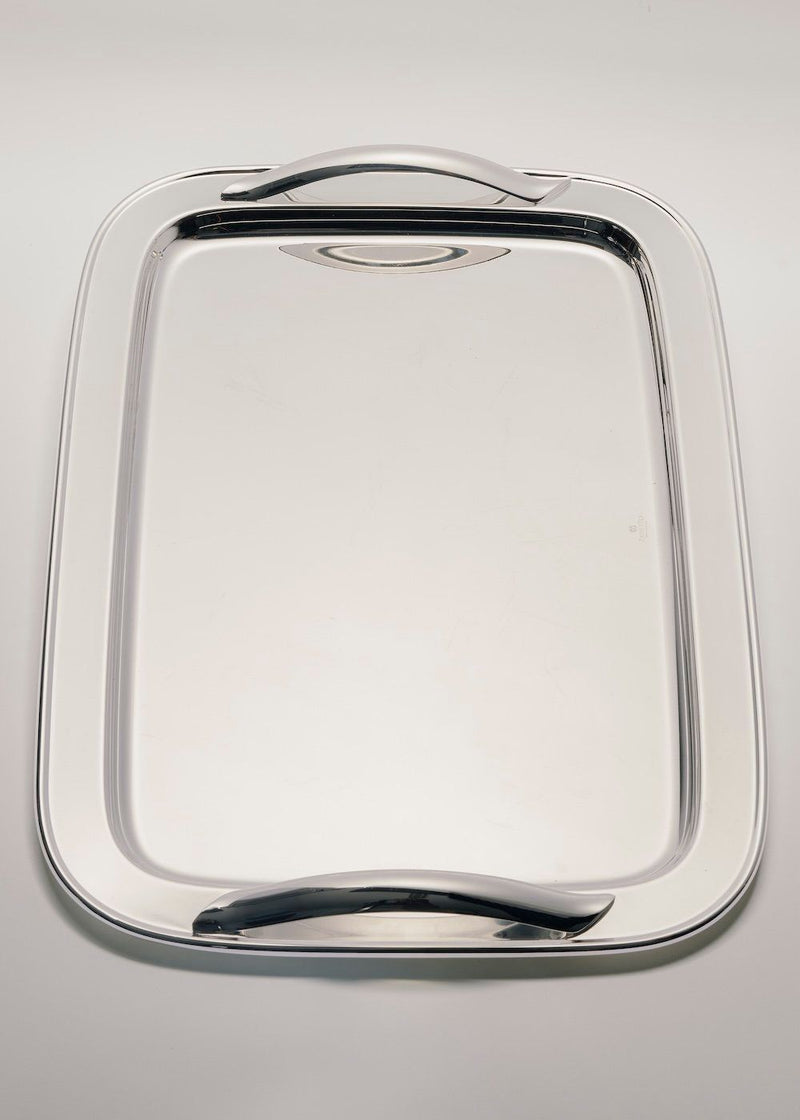 Silver Serving Tray with Handles by zanetto | The Oblist — polished silver material