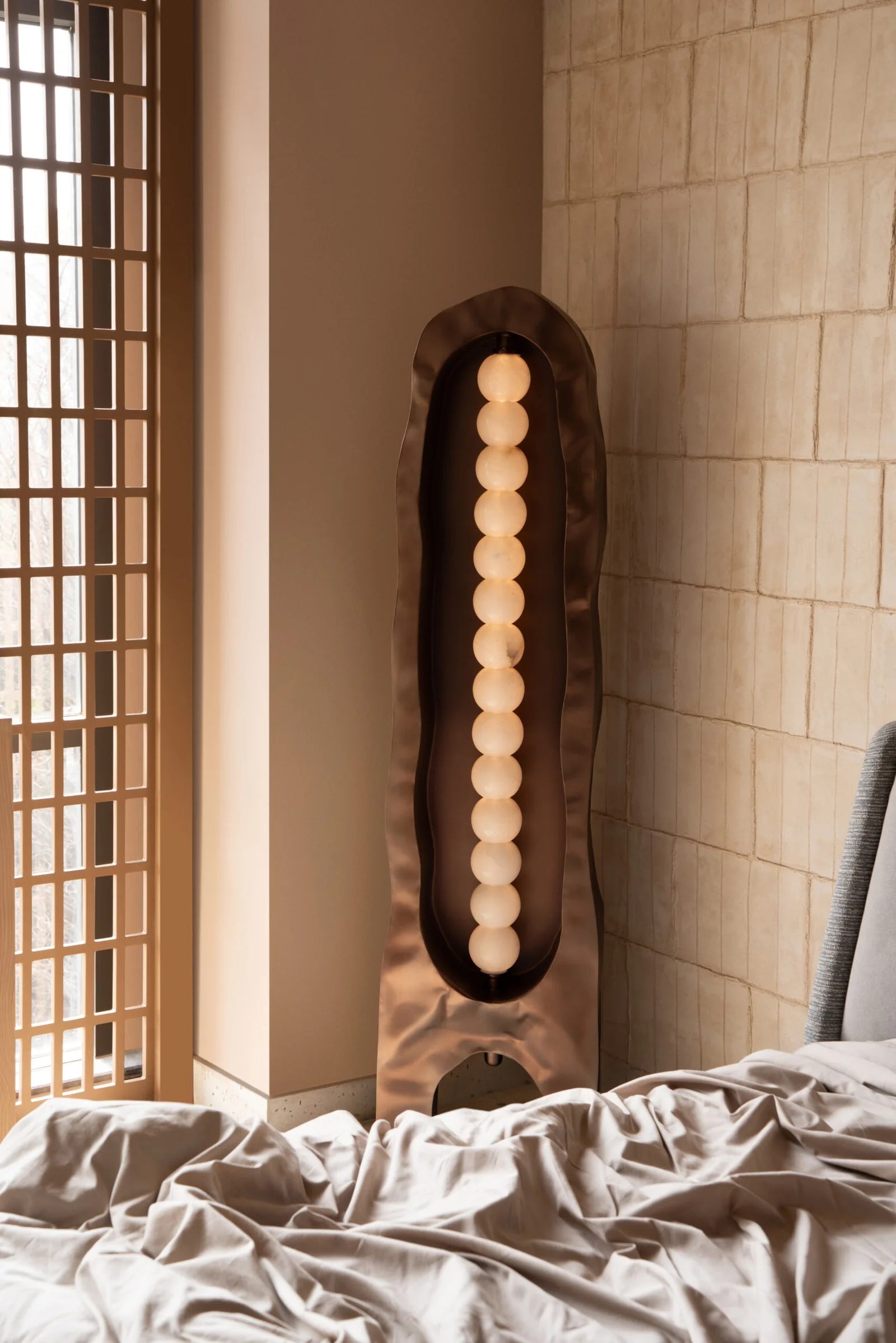 Stainless Steel Floor Lamp - Sigil Tower by Nitush Aroosh — detail view